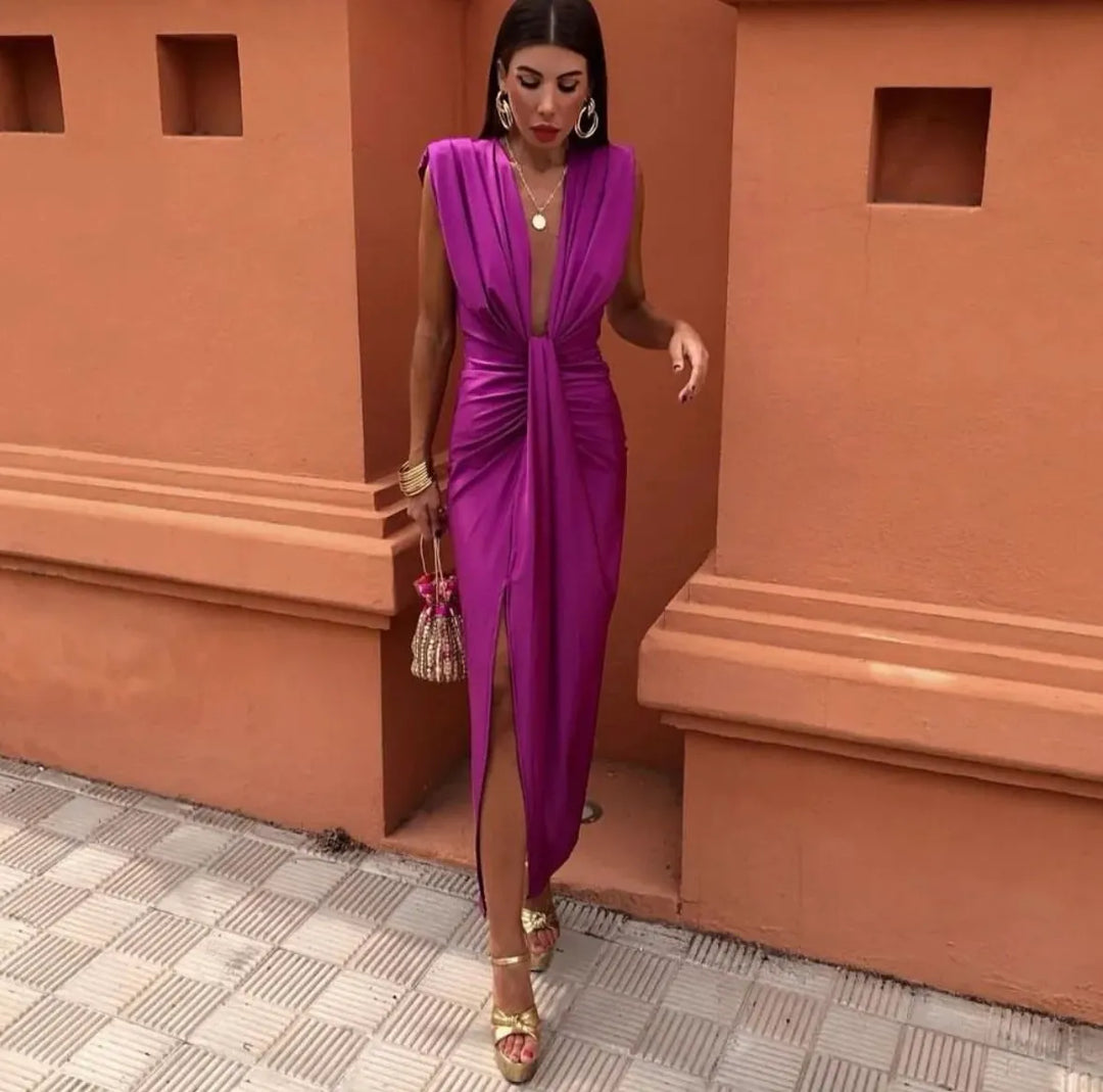 Liya™ - Modern Elegance Pleated Dress