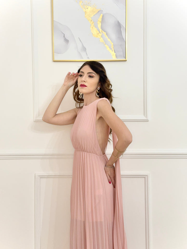 Elegant Long Pleated Dress Alice