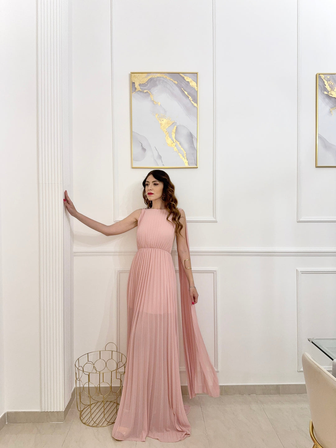 Elegant Long Pleated Dress Alice