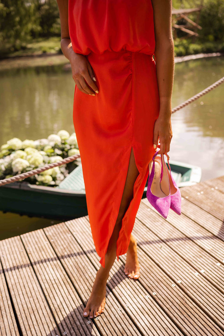Anavella™ - Elegant Summer Midi Dress with Flowing and Refined Design