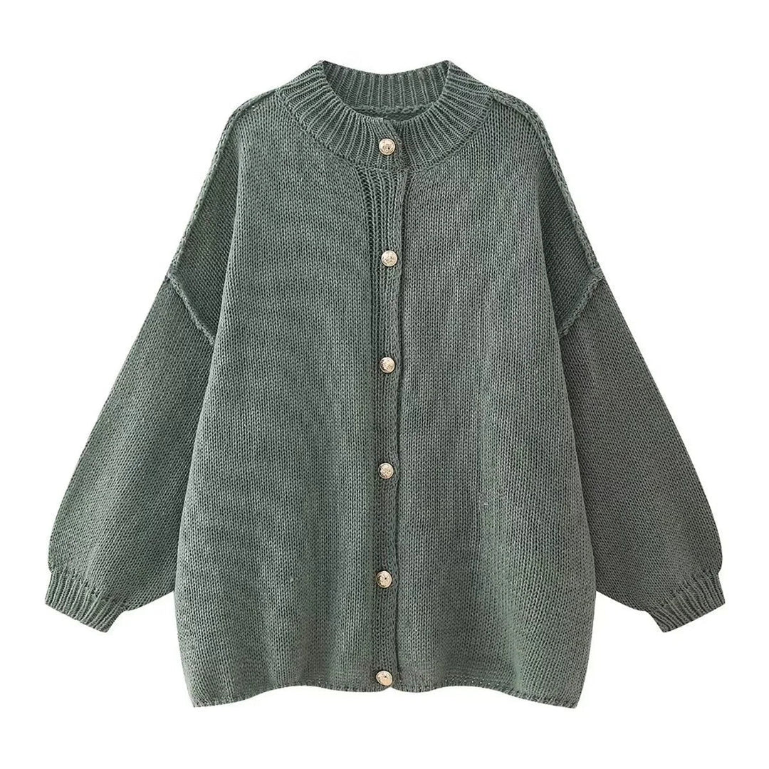 Lili™ - Oversized Sweater with Metal Buttons