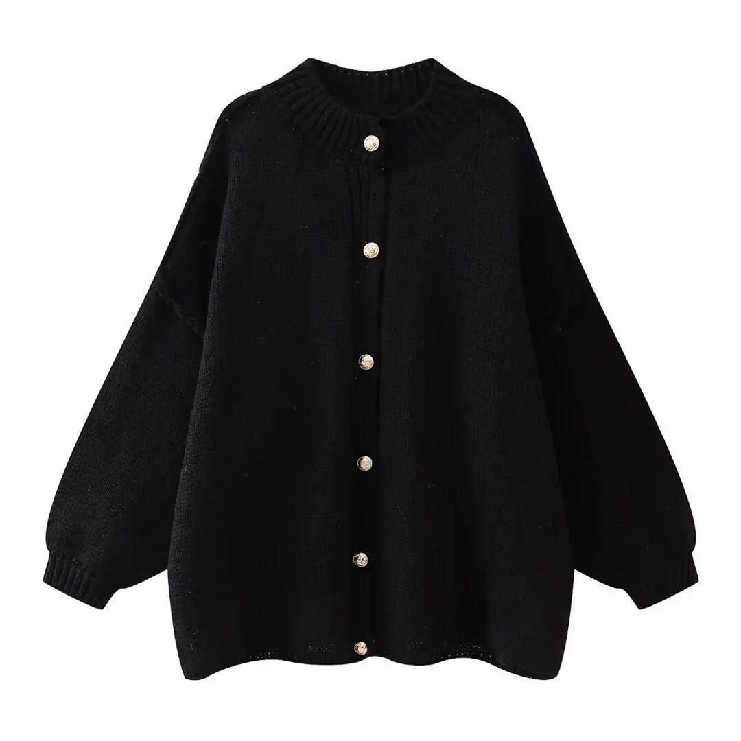 Lili™ - Oversized Sweater with Metal Buttons