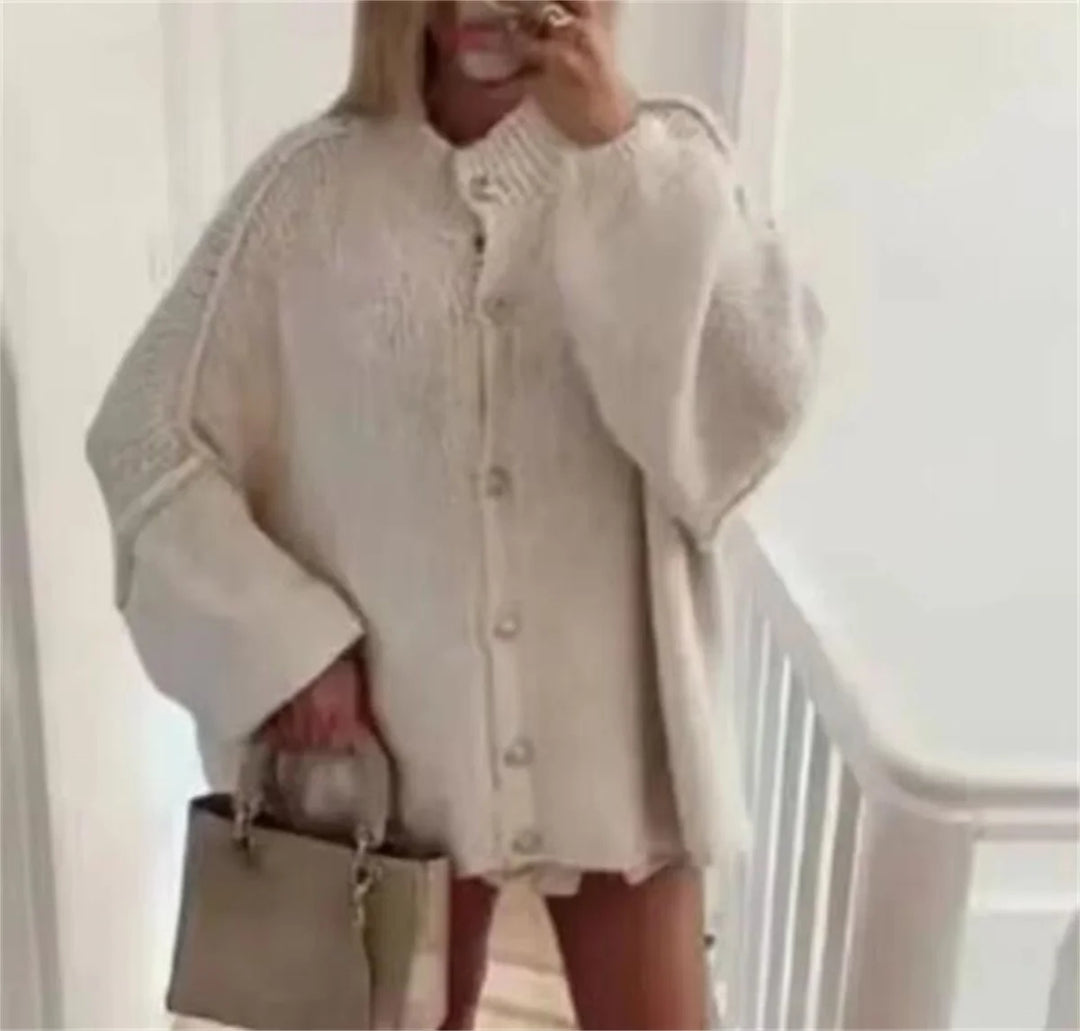 Lili™ - Oversized Sweater with Metal Buttons
