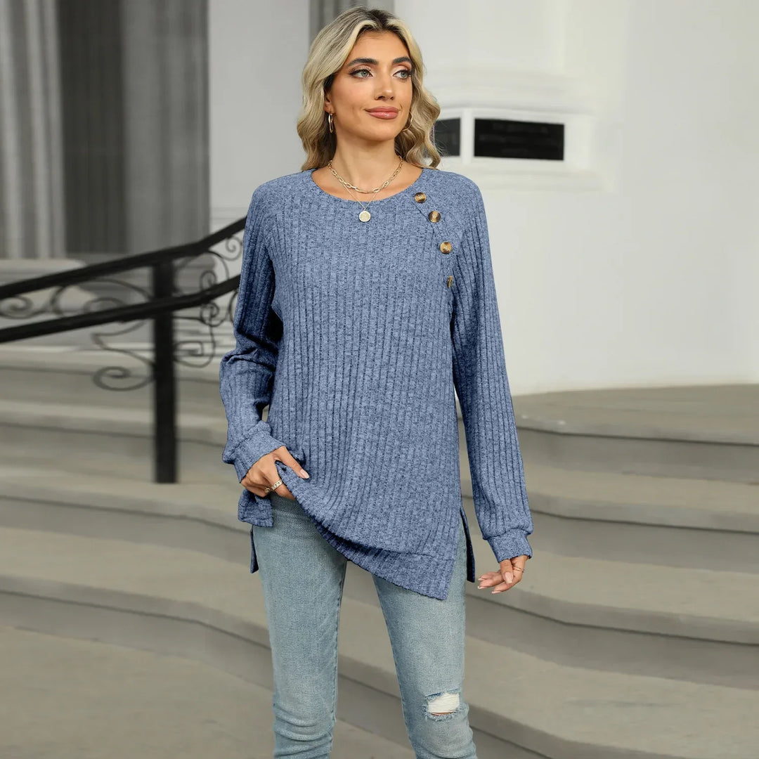 Aline™ - Elegant sweater for women with decorative buttons