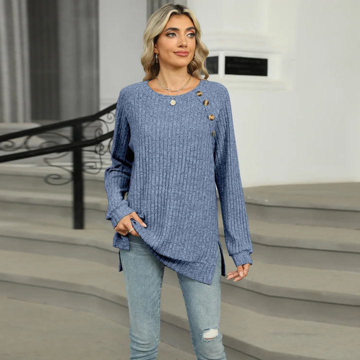 Aline™ - Elegant sweater for women with decorative buttons
