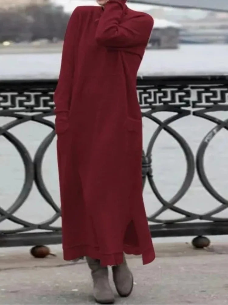 Delphine™ - Casual and Warm Long Velvet Dress