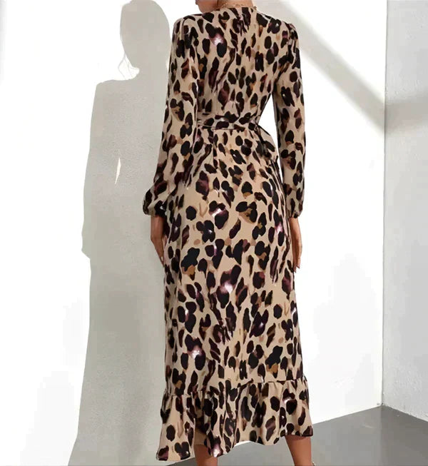 Marguerite™ - Leopard Print Dress with V-Neck