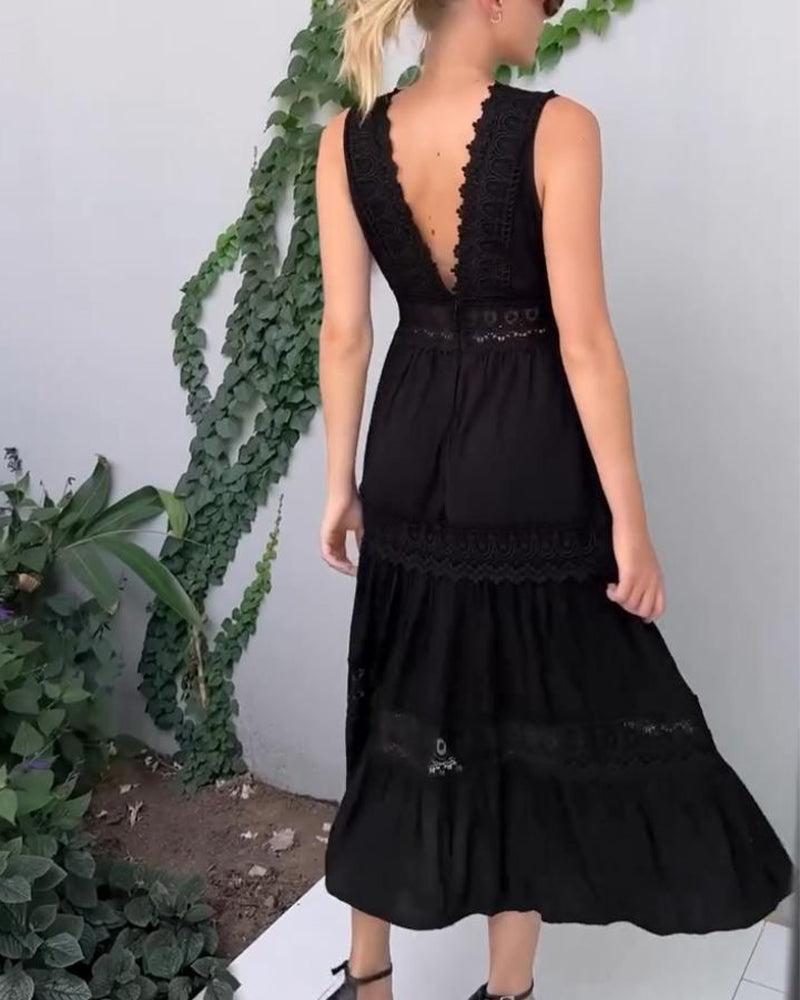 Mirna™ - Lace Tank Dress with V-Neck