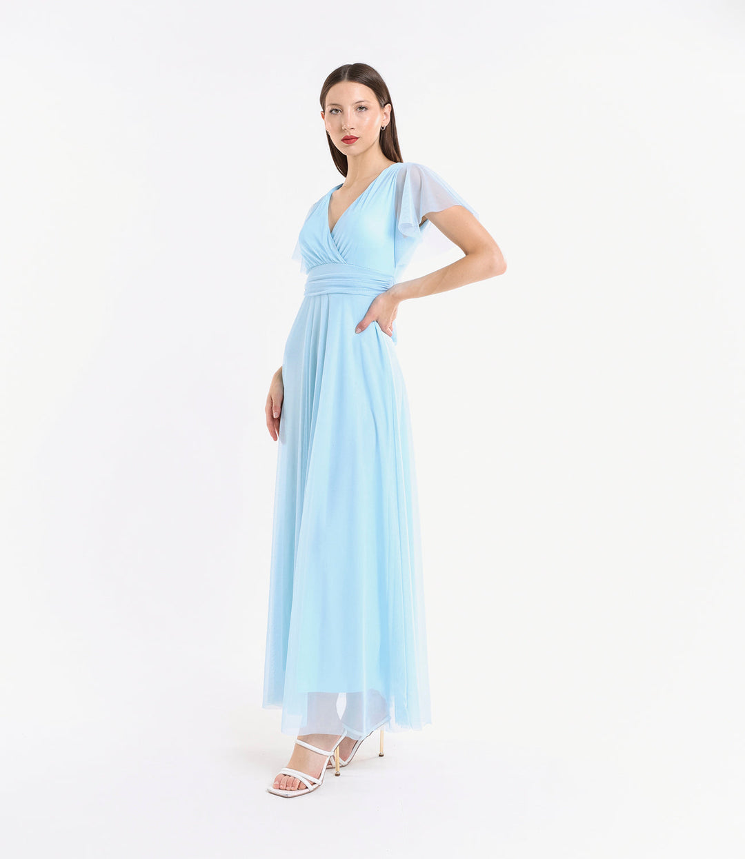 Vivian Short Sleeve Tulle Dress