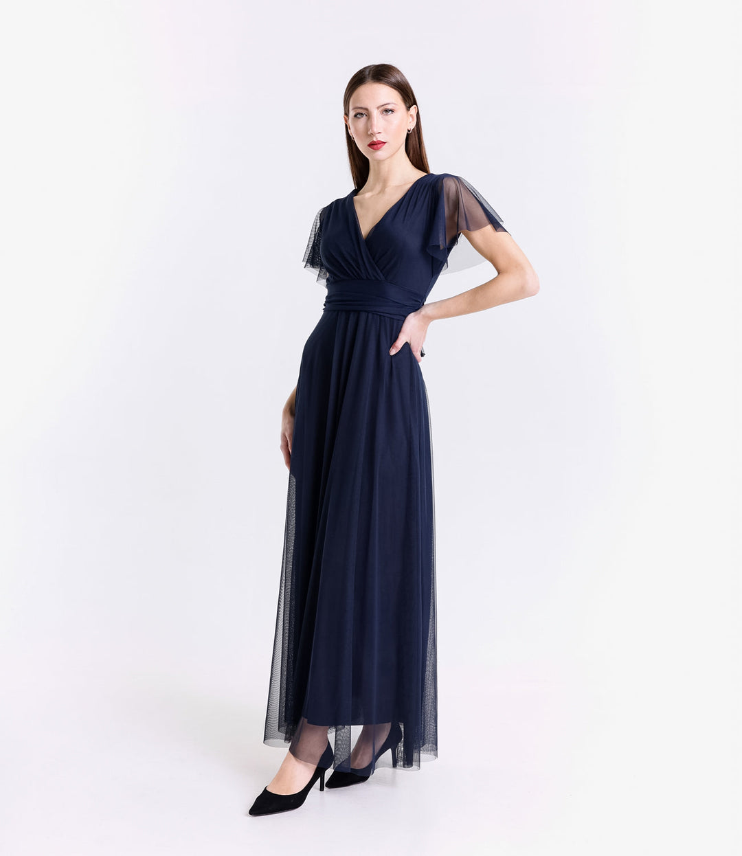Vivian Short Sleeve Tulle Dress