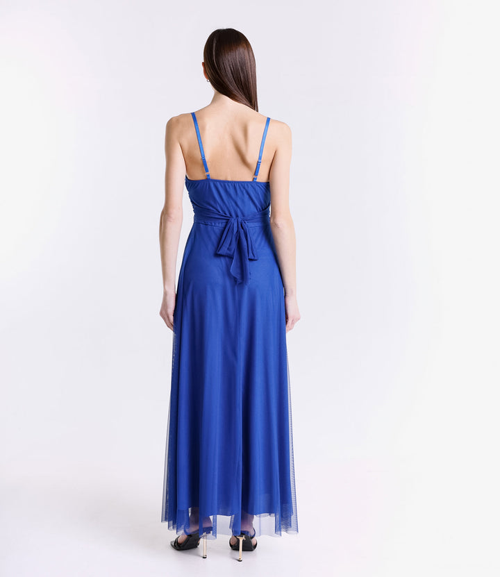 Tulle Dress with Velvet Straps