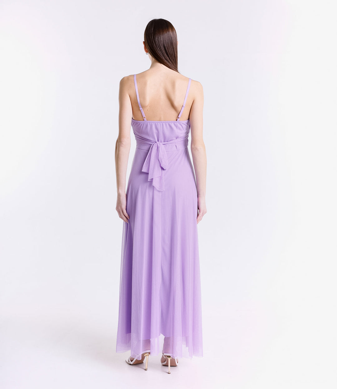 Tulle Dress with Velvet Straps