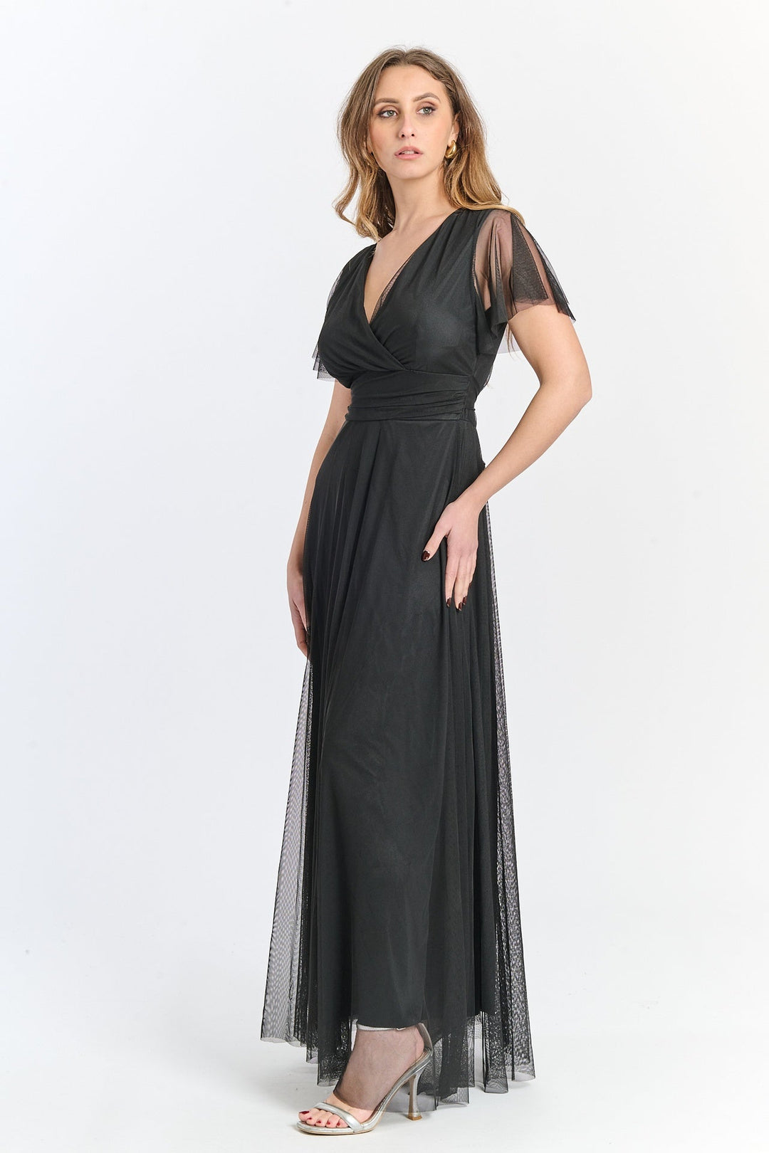 Vivian Short Sleeve Tulle Dress