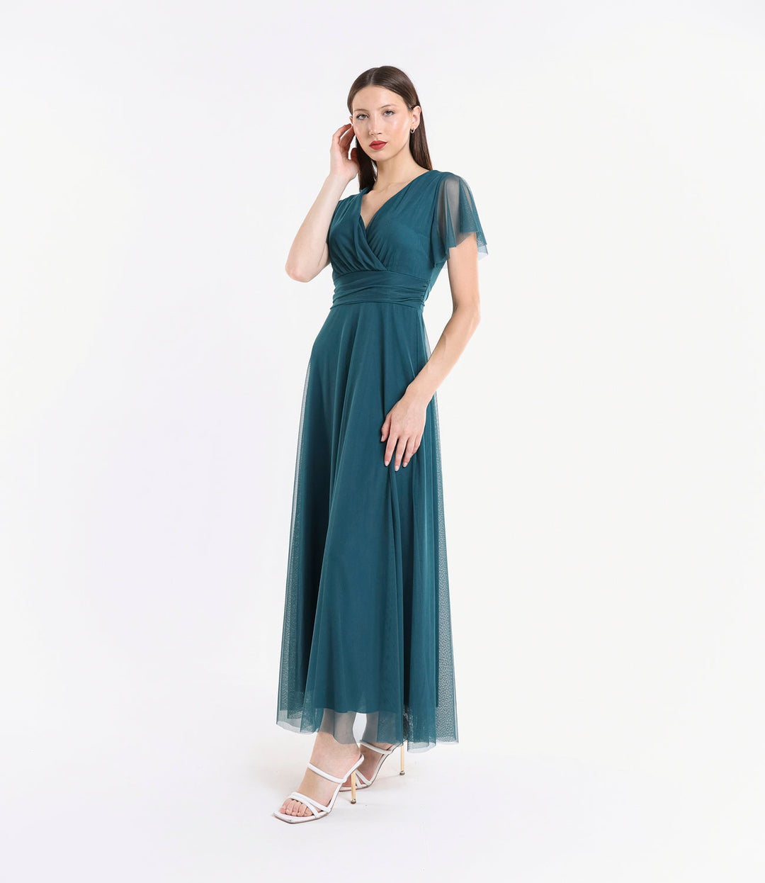 Vivian Short Sleeve Tulle Dress