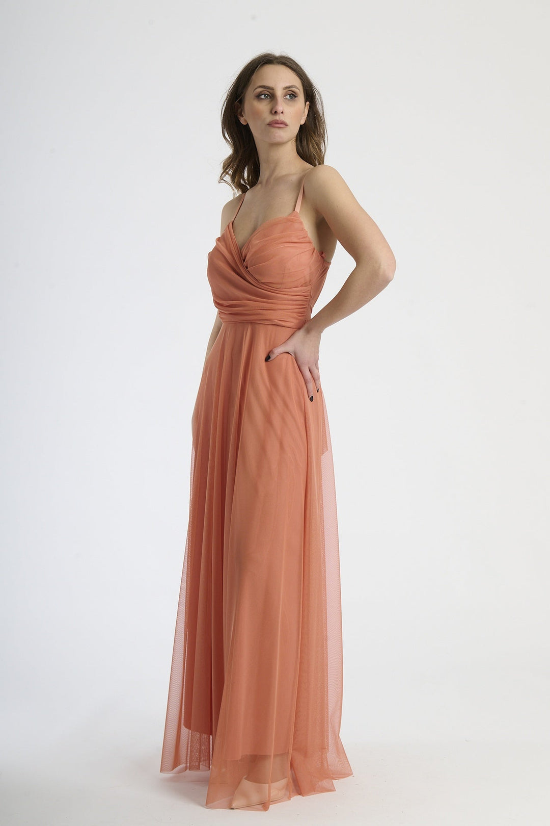 Tulle Dress with Velvet Straps