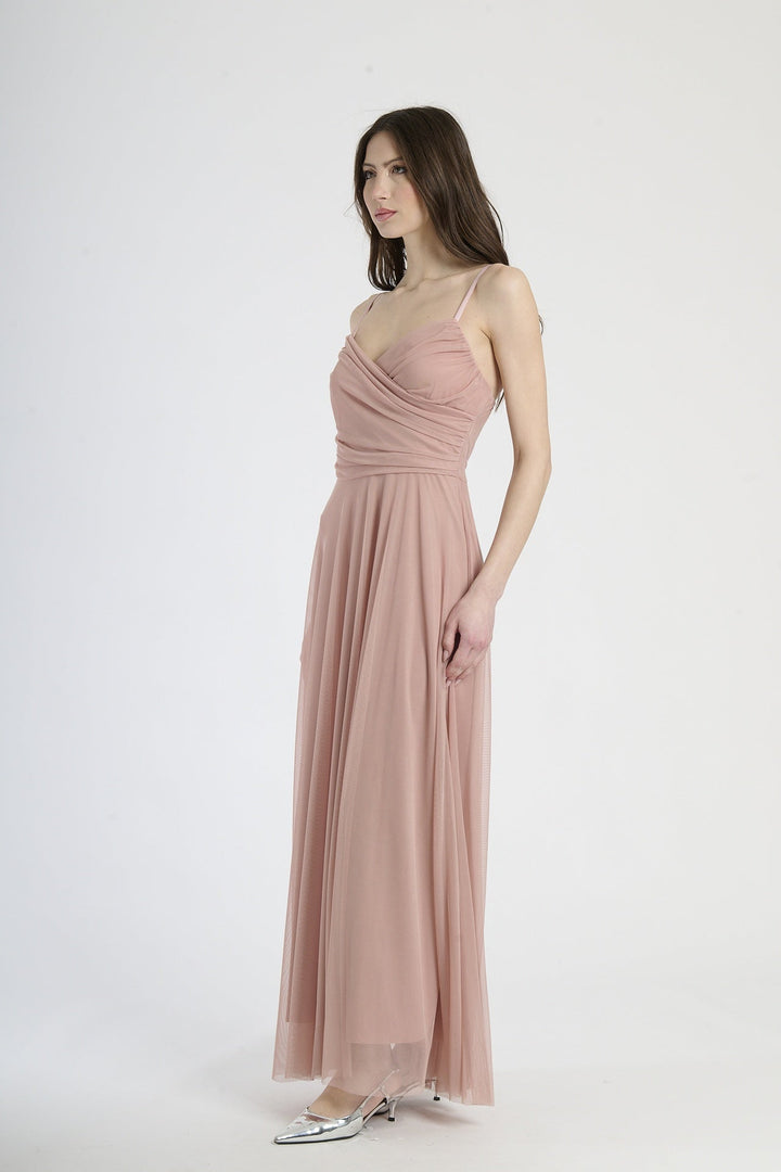 Tulle Dress with Velvet Straps