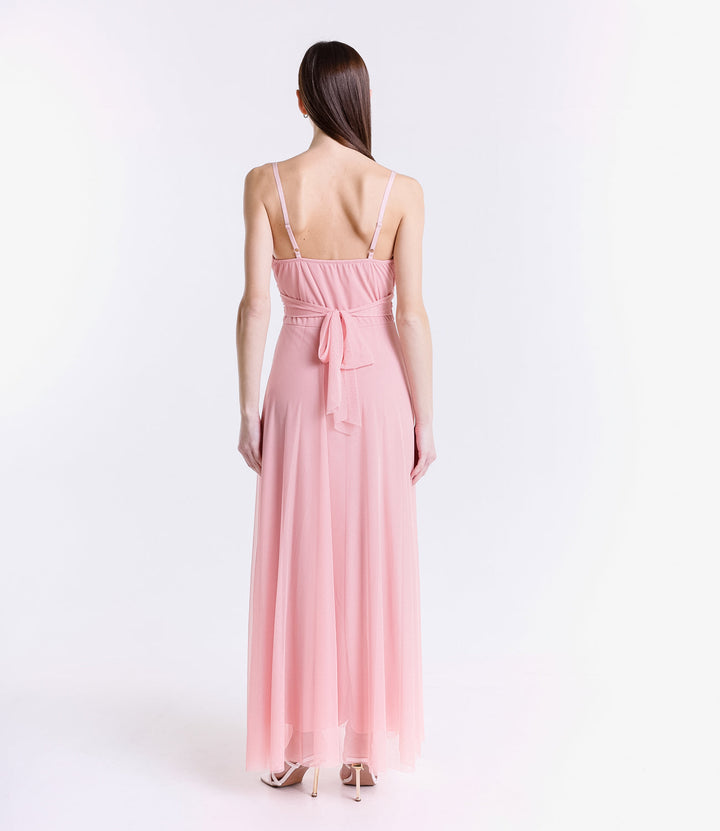 Tulle Dress with Velvet Straps