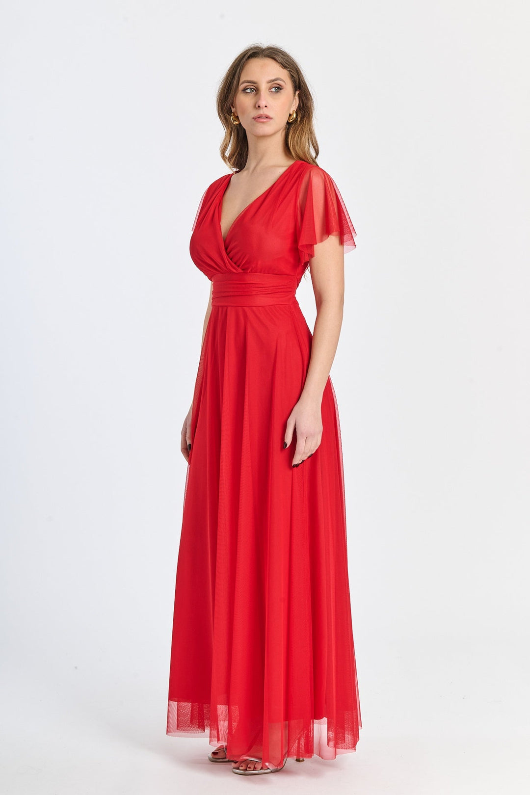 Vivian Short Sleeve Tulle Dress