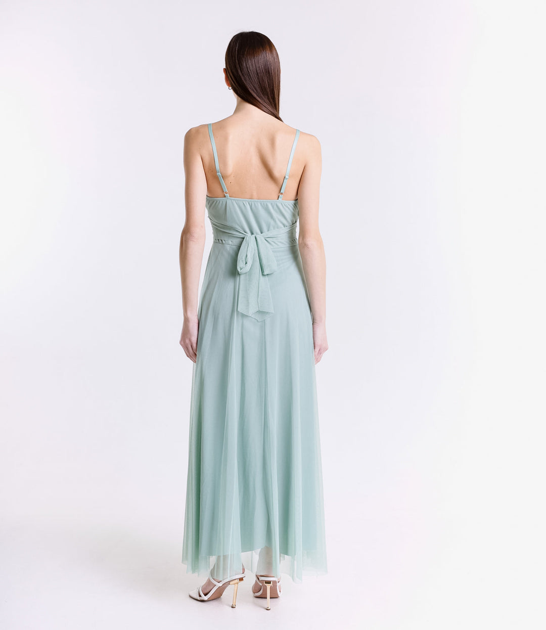 Tulle Dress with Velvet Straps