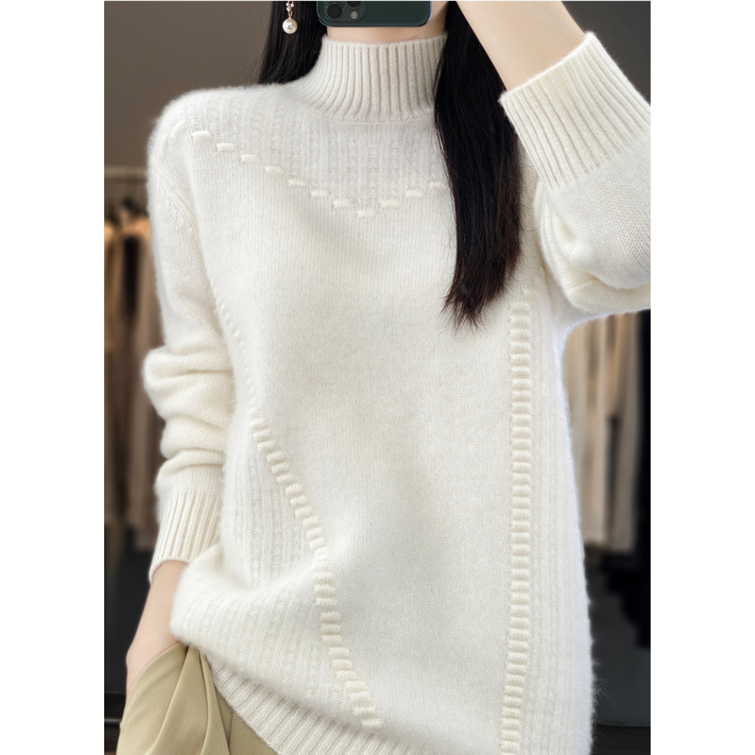 Marceline™ - Mid-High Neck Knit Sweater