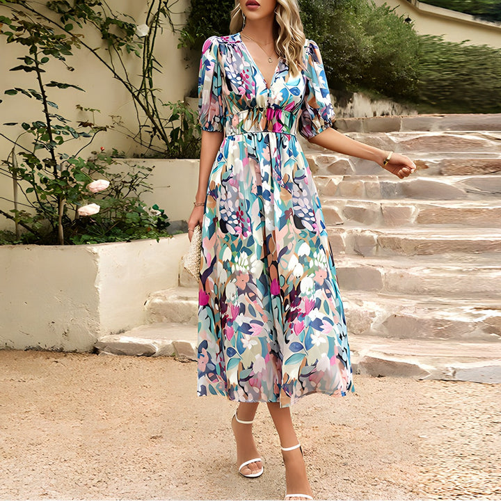 Téa™ - Elegant V-Neck Dress