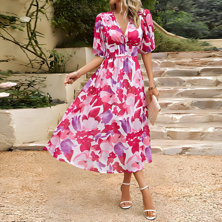 Téa™ - Elegant V-Neck Dress