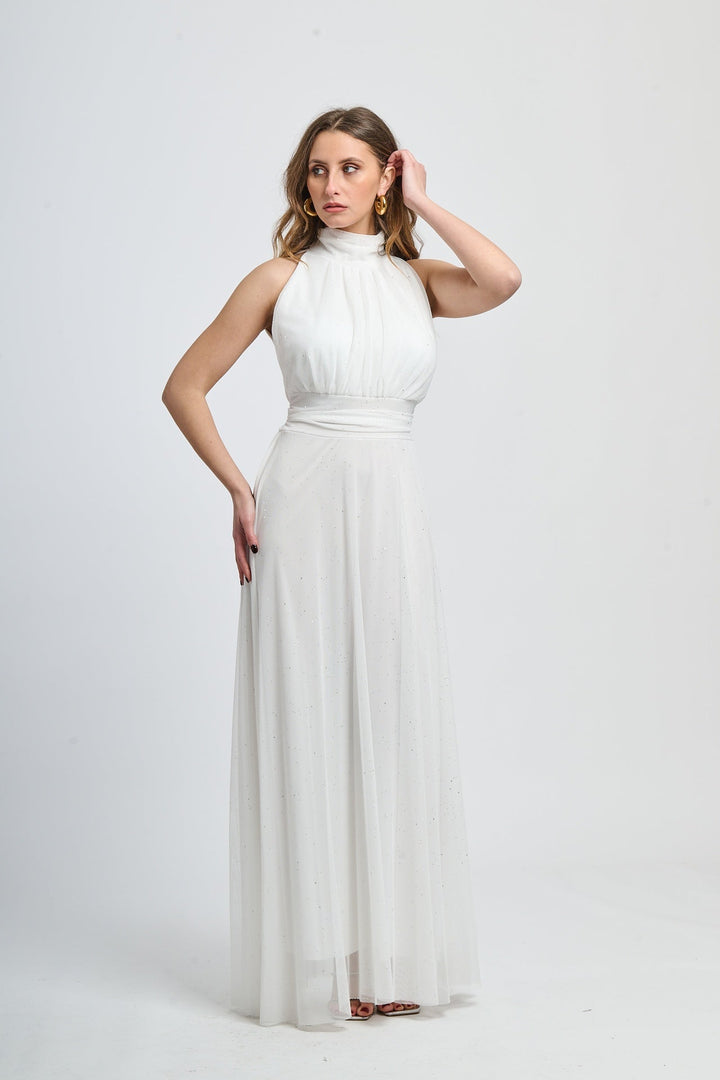 Tulle Dress with American Neckline Caterina