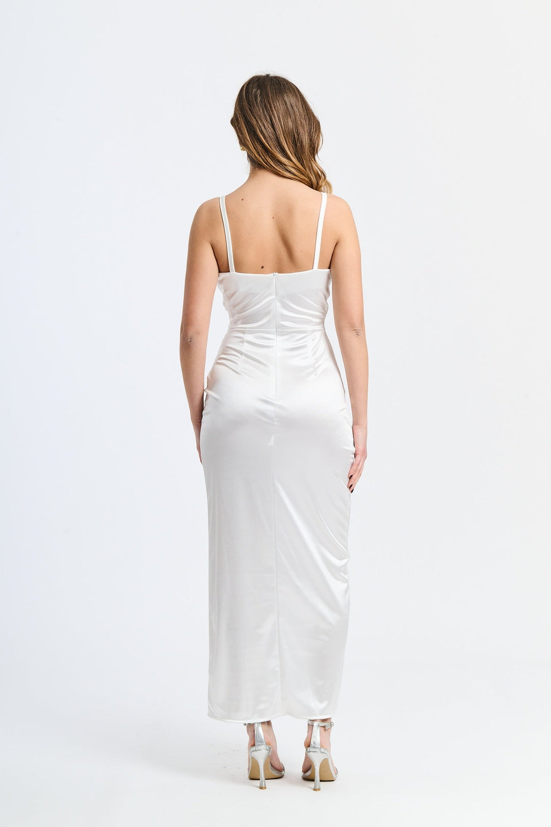 Long Draped Satin Dress Aurora