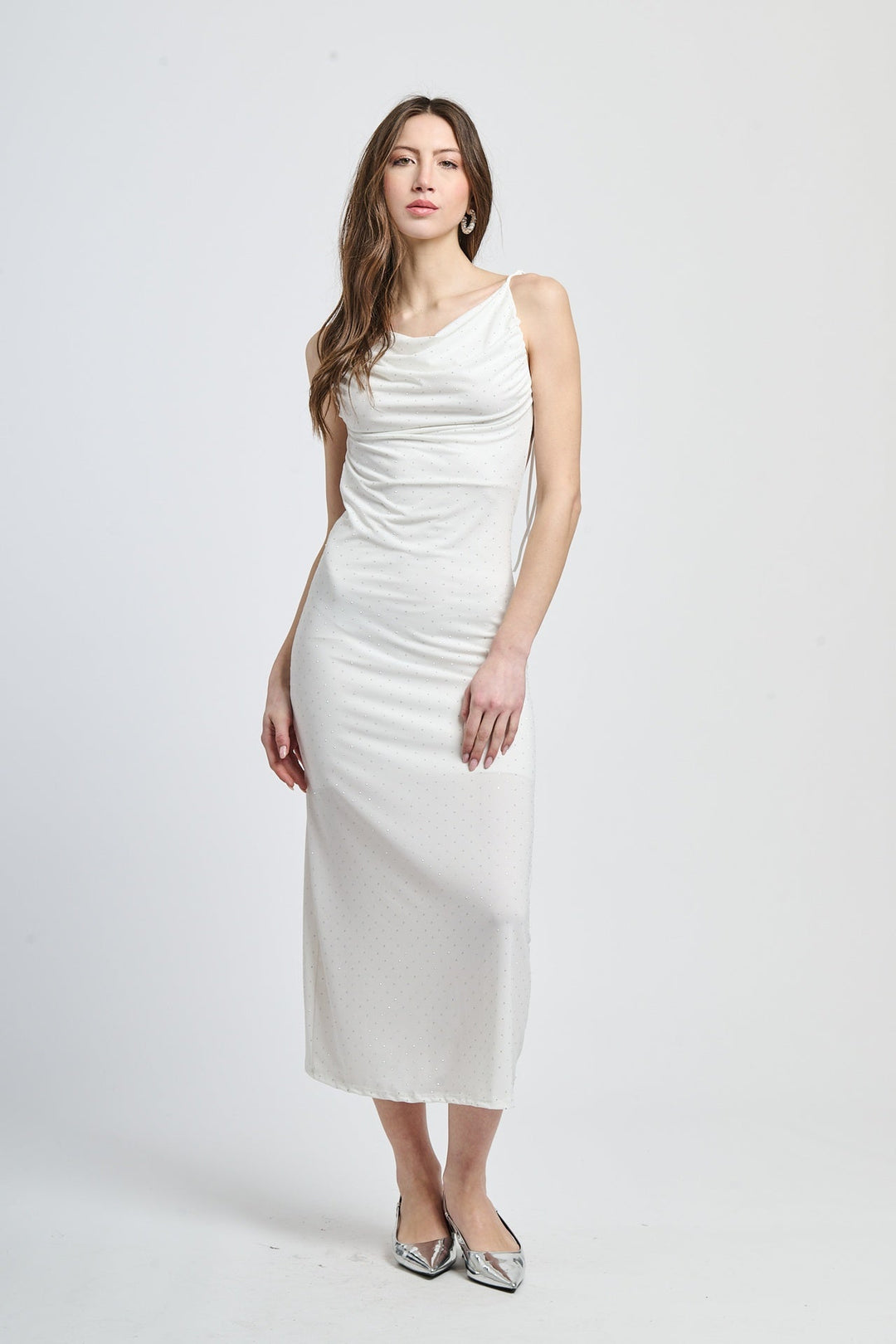 Elegant Fitted Dress with Glitter Giovanna