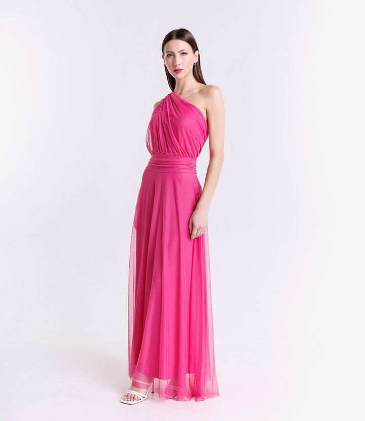 Lily One-Shoulder Long Tulle Dress