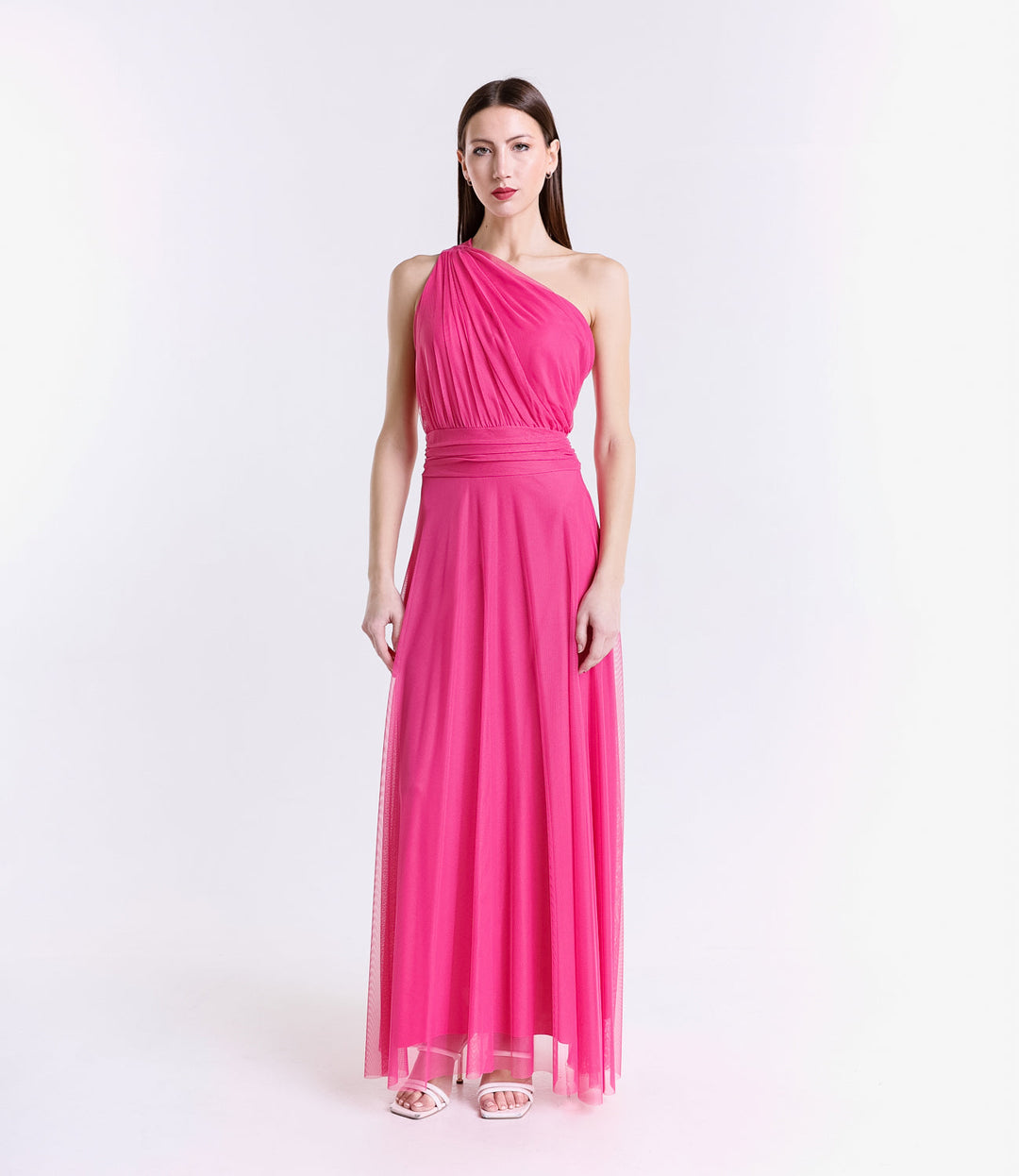 Lily One-Shoulder Long Tulle Dress