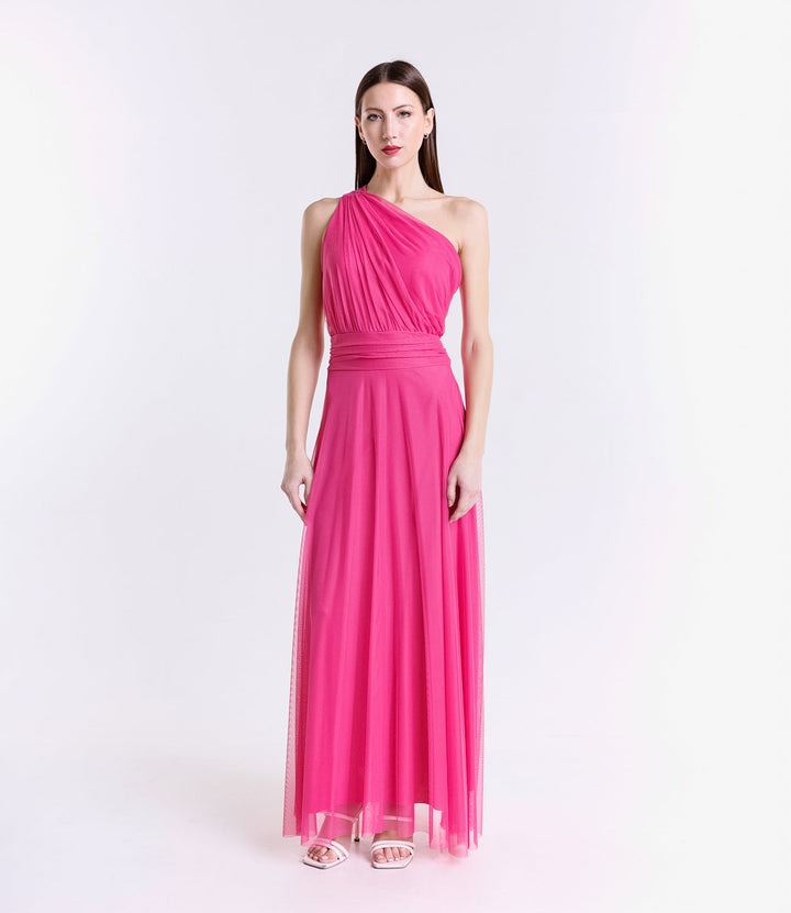 Lily One-Shoulder Long Tulle Dress