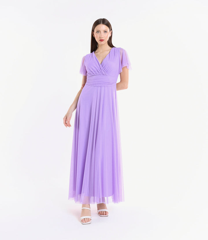 Vivian Short Sleeve Tulle Dress
