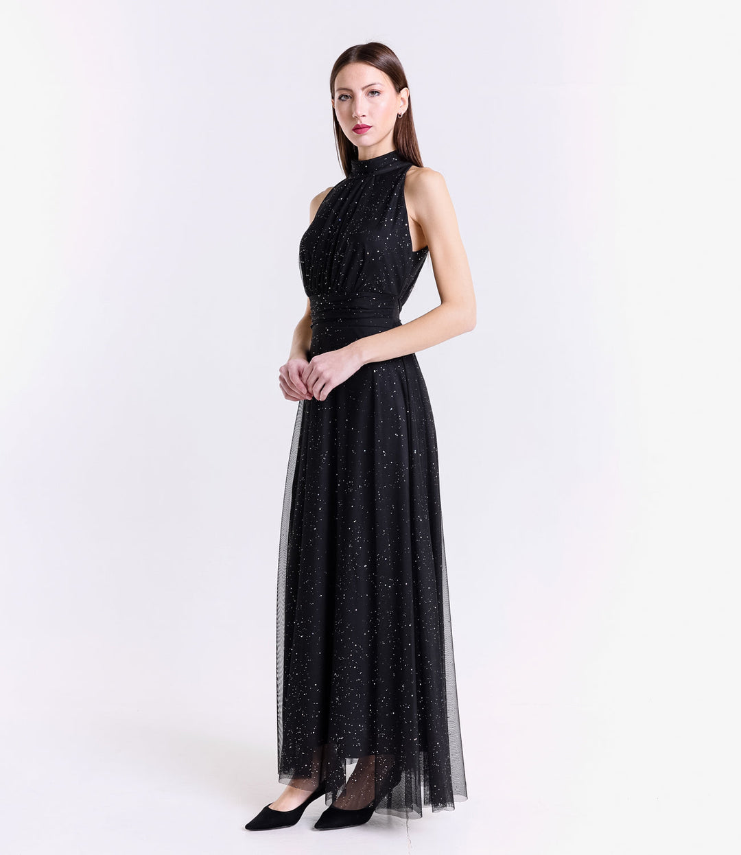 Tulle Dress with American Neckline Caterina