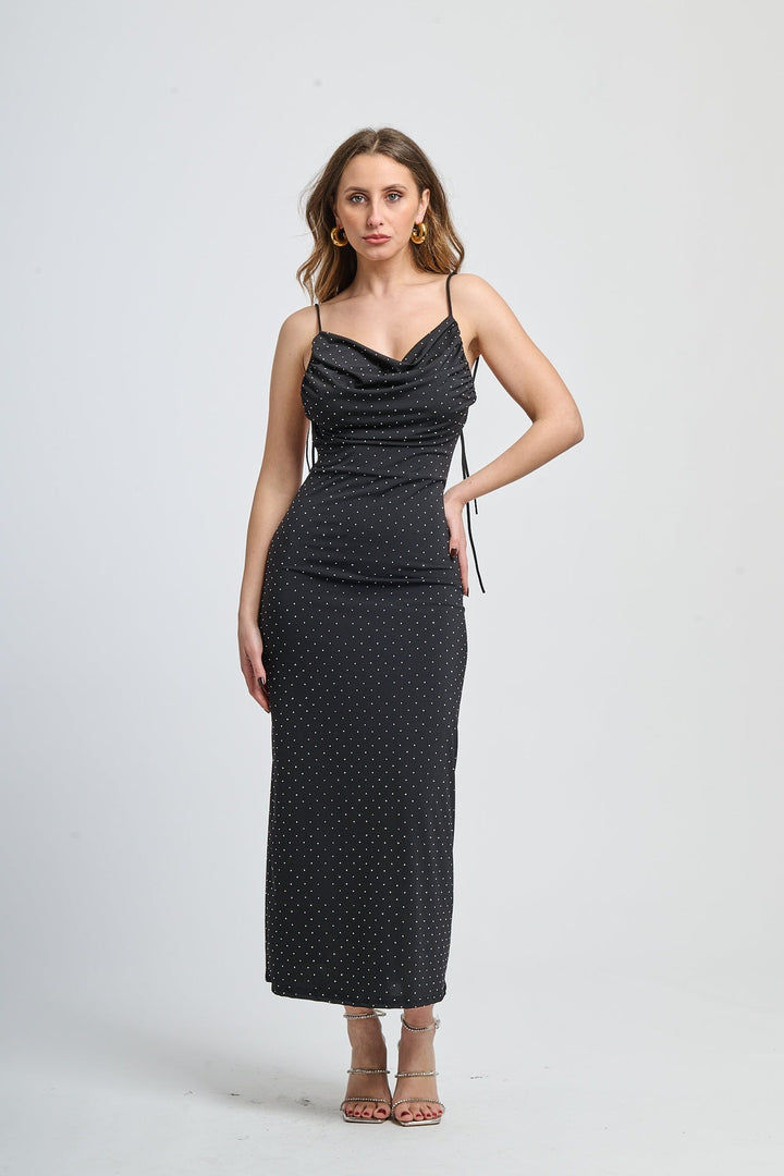 Elegant Fitted Dress with Glitter Giovanna