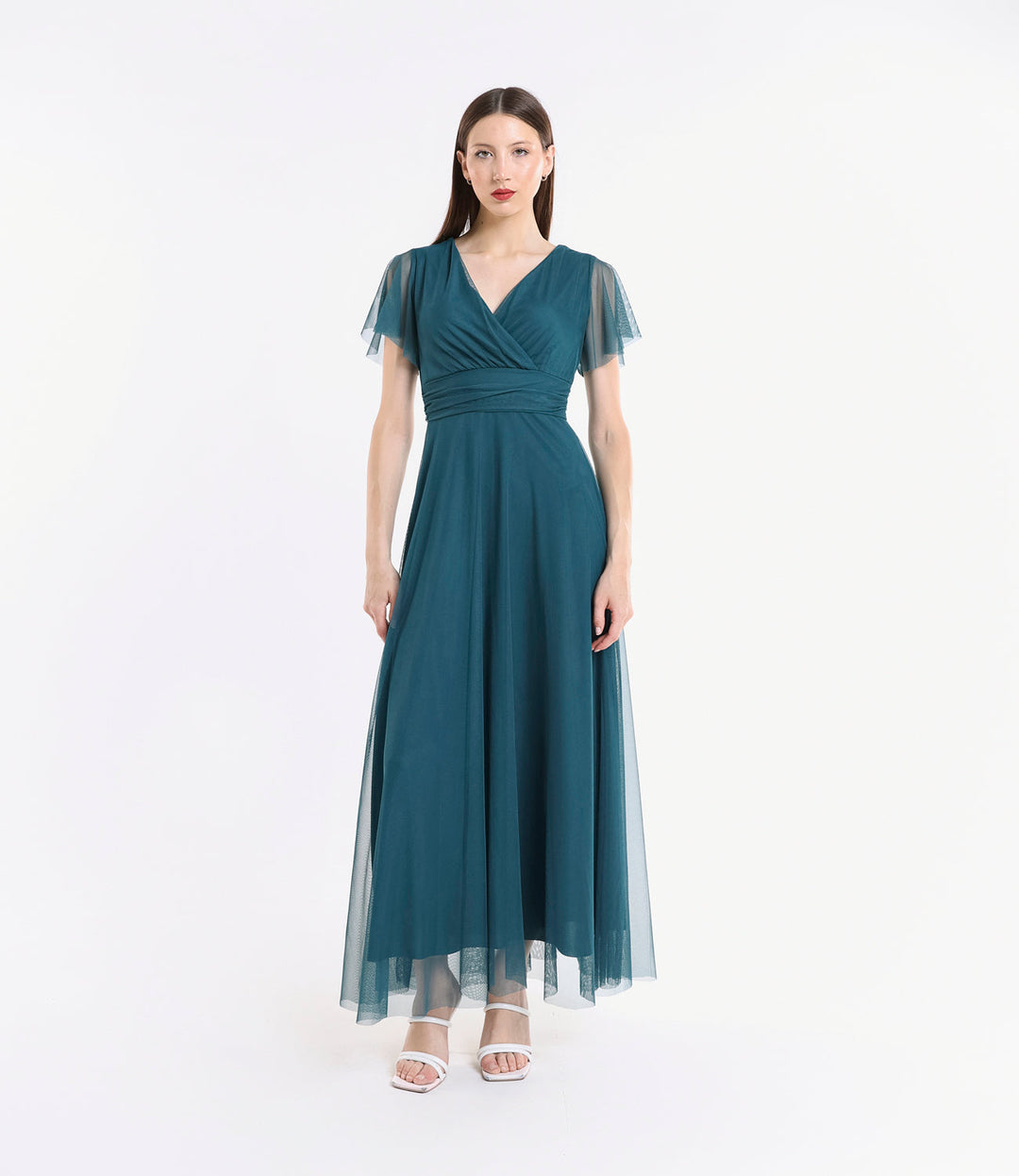 Vivian Short Sleeve Tulle Dress