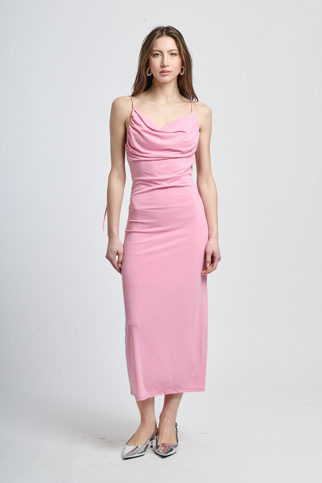 Elegant Fitted Dress with Glitter Giovanna