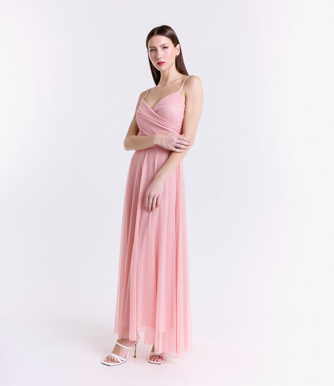 Tulle Dress with Velvet Straps