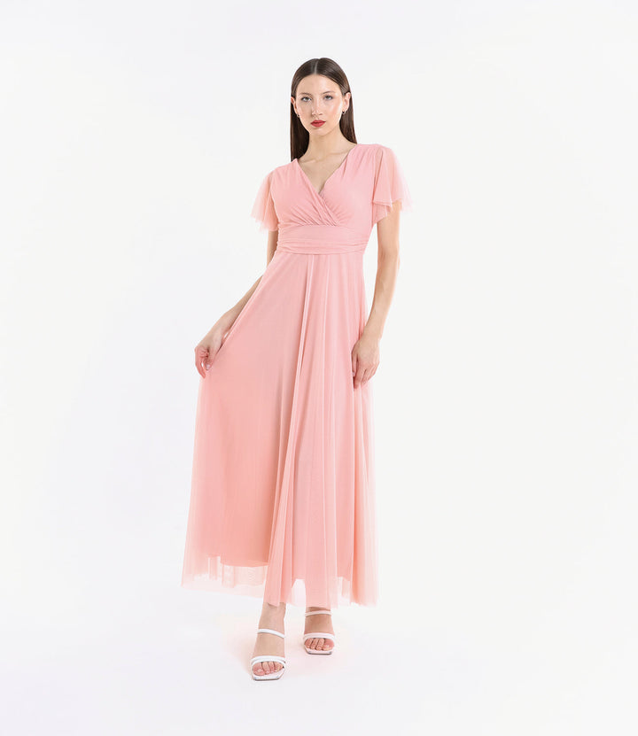 Vivian Short Sleeve Tulle Dress