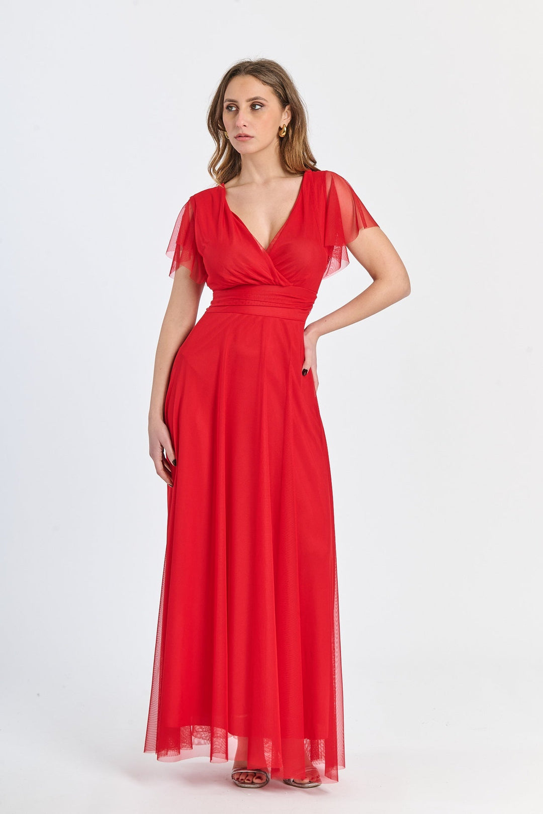 Vivian Short Sleeve Tulle Dress