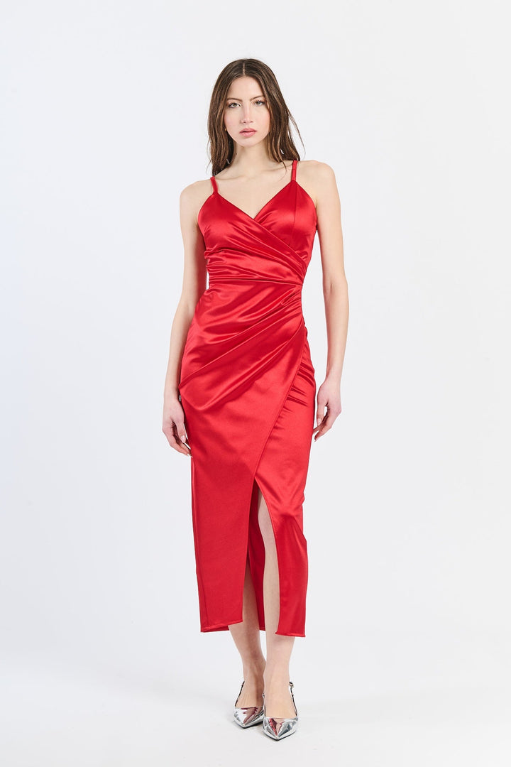Long Draped Satin Dress Aurora
