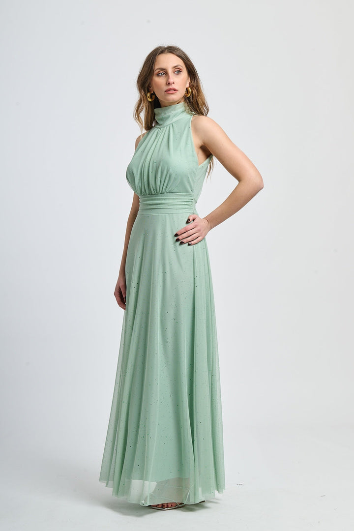 Tulle Dress with American Neckline Caterina