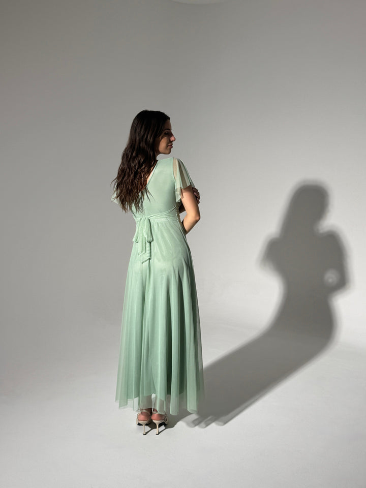 Vivian Short Sleeve Tulle Dress