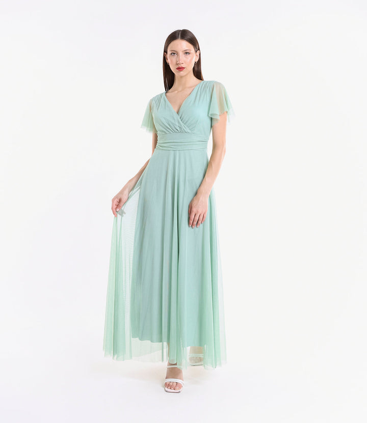 Vivian Short Sleeve Tulle Dress