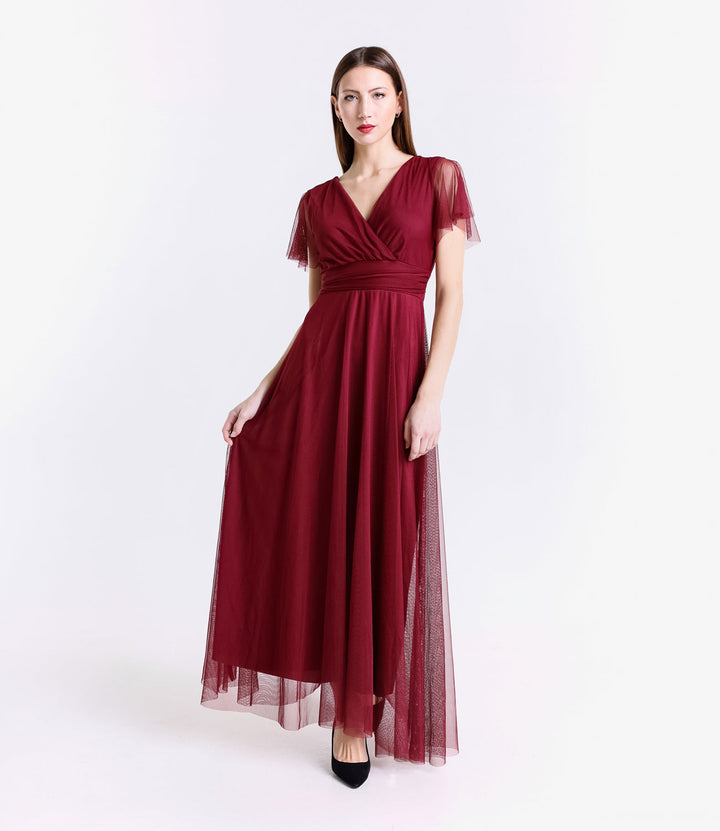 Vivian Short Sleeve Tulle Dress