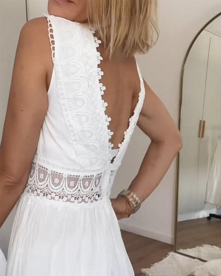 Mirna™ - Lace Tank Dress with V-Neck