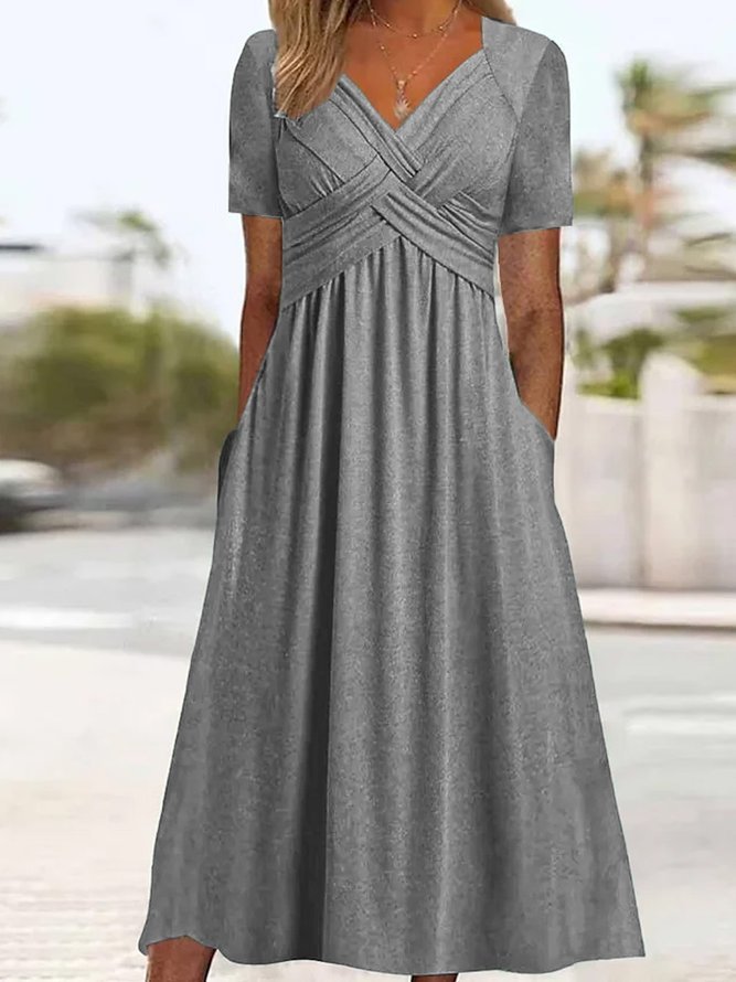 Malina™ - Elegant Dress with Fluid Silhouette and V-Neck