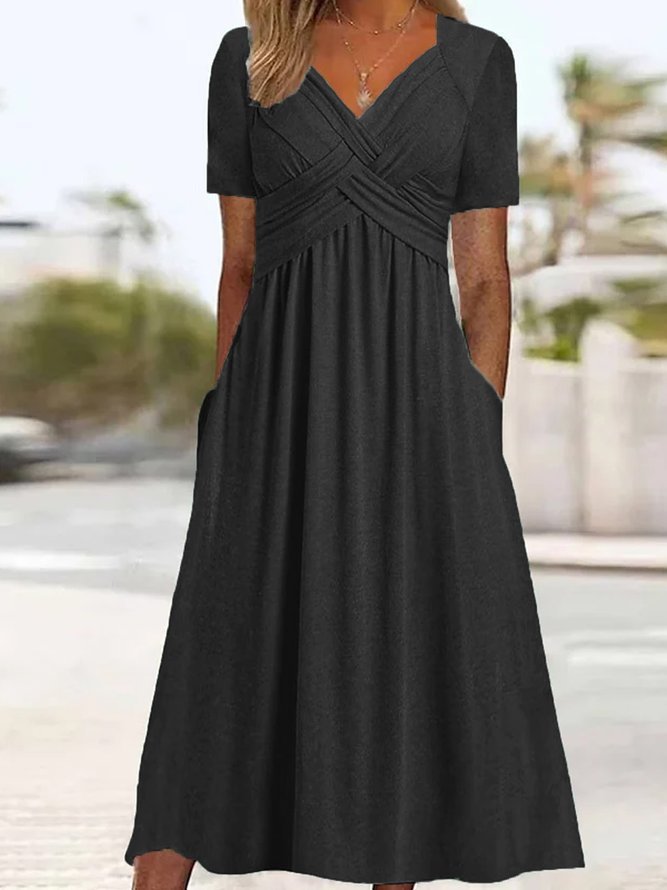Malina™ - Elegant Dress with Fluid Silhouette and V-Neck