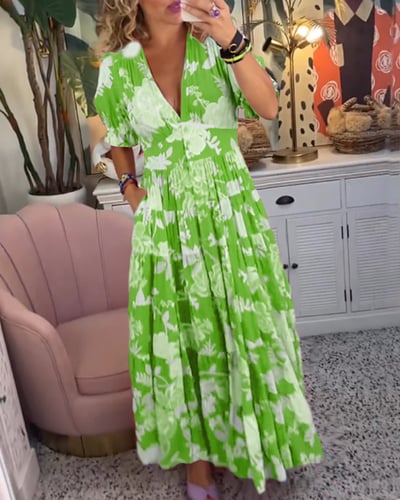Isabeau™ - Comfortable Long Dress with V-Neck and Pockets