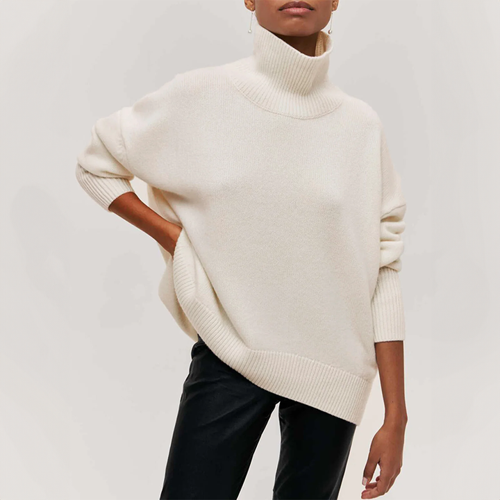 Micheline™ - Chic Pullover with Ribbed Pockets for Women